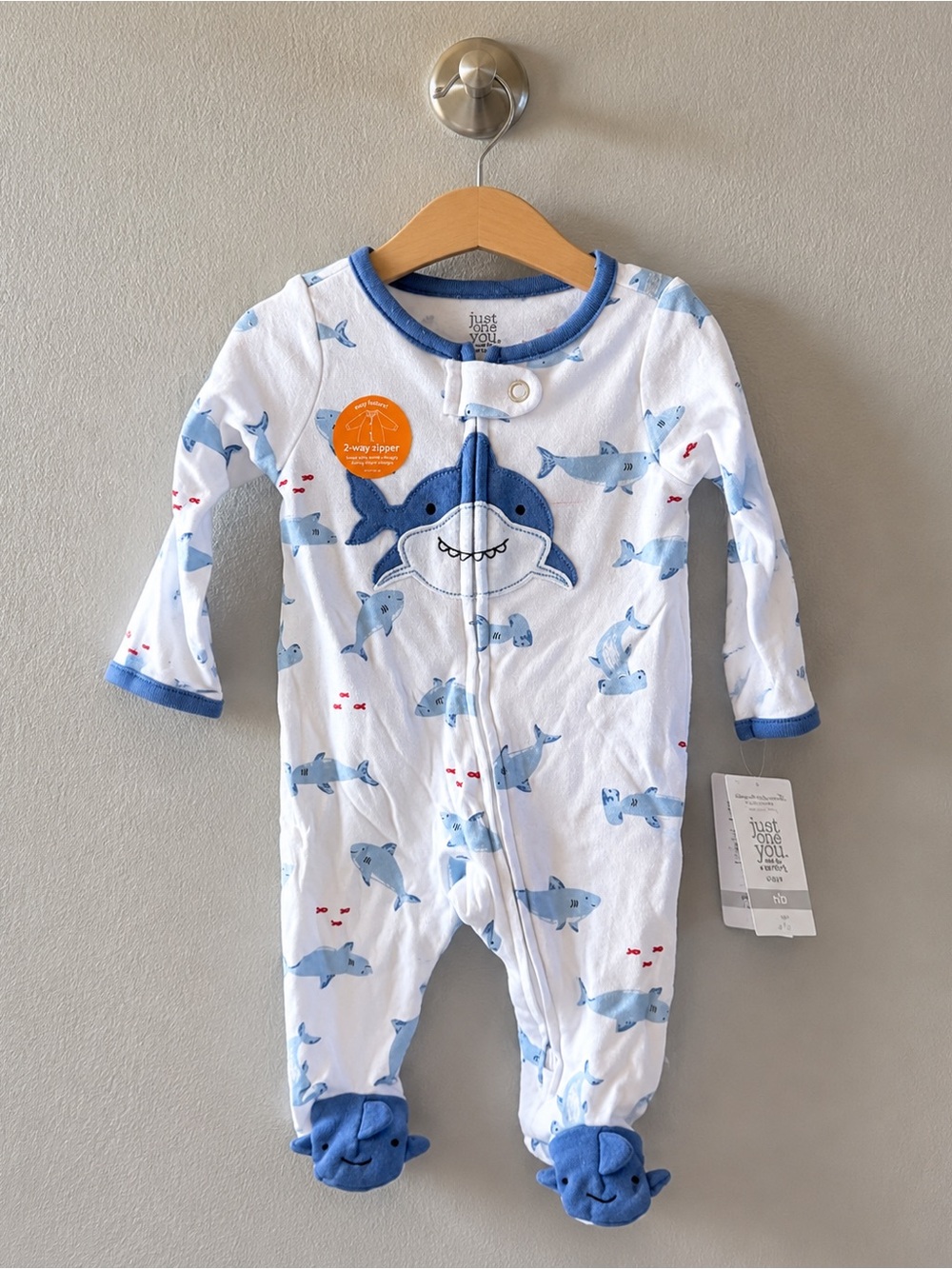Just One You Carter’s NB Shark Footed Sleeper Pajamas NWT